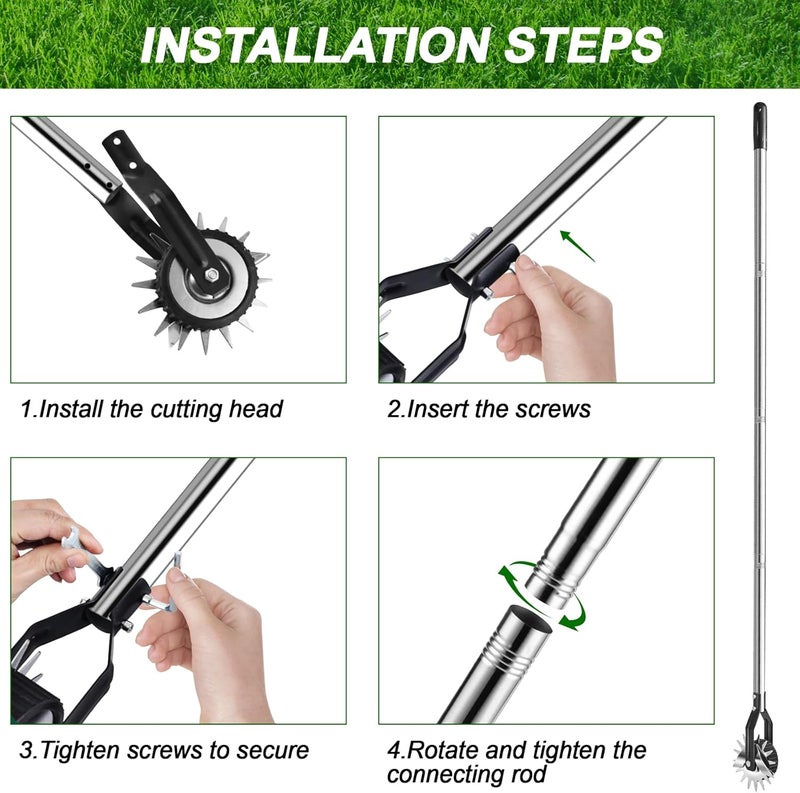 LASTOOLS Wheel Rotary Edger Lawn Tool, Sidewalk 66.7Inch Manual Lawn Edger, Grass Edge Trimmer, Adjustable Stainless Steel Handle with Cushion Grip,Soil,Garden and Yard Tool - Image 5